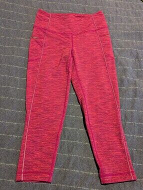 Title Nine Pink Heathered Active Capris, XS